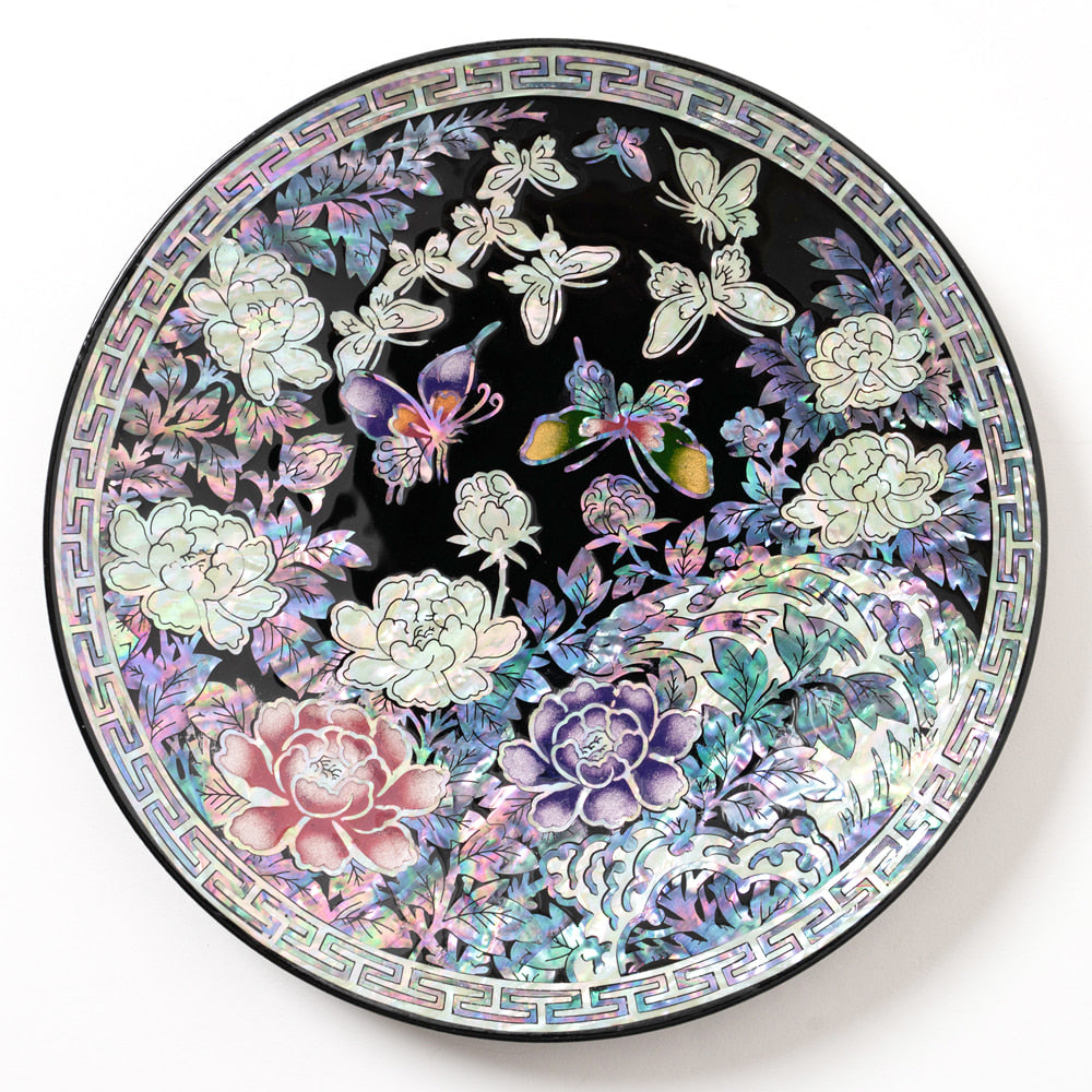 Najeon Chilgi Mother of Pearl Plate & Tray — Peony - DE0058