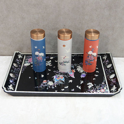 Large Najeon Chilgi Mother of Pearl Plate & Tray — Butterfly - DE0051