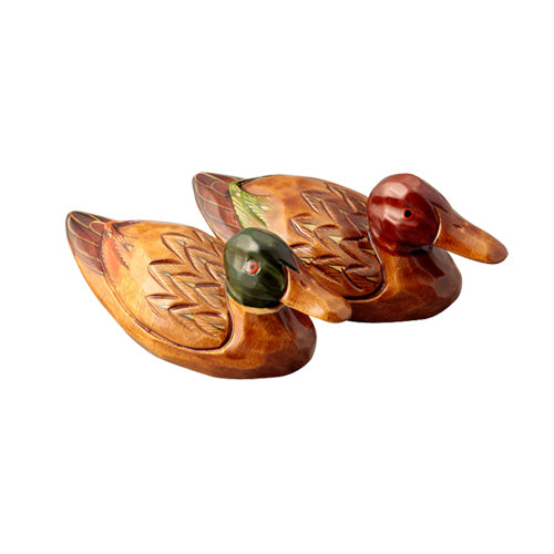 Wooden Mandarin Duck — Peony - DE0144