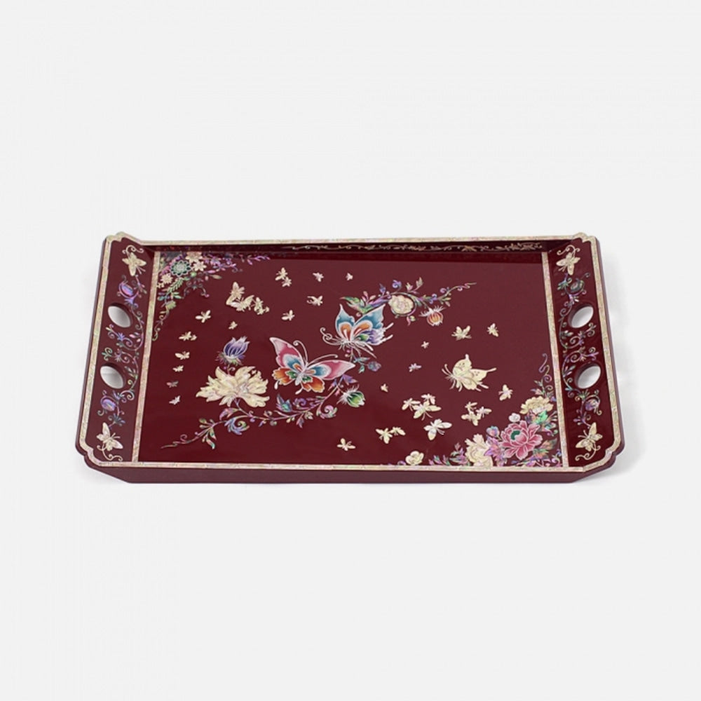 Najeonchilgi Butterfly Handle Mother of Pearl Tray (Medium)