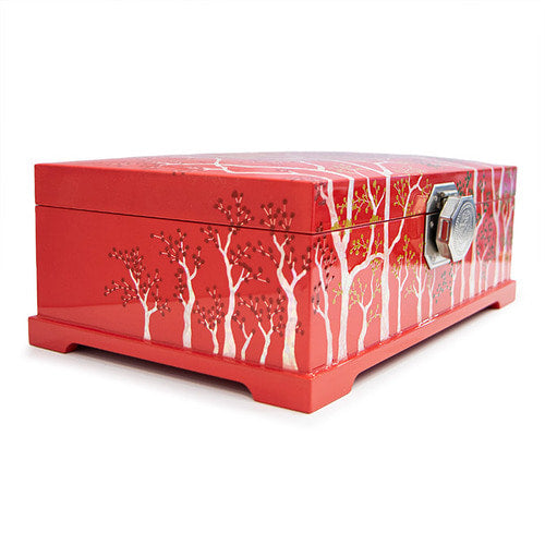 Four Seasons Spring & Summer Ottchil Najeon 2-Tier Jewelry Box (Red) by Jang Chun-cheol
