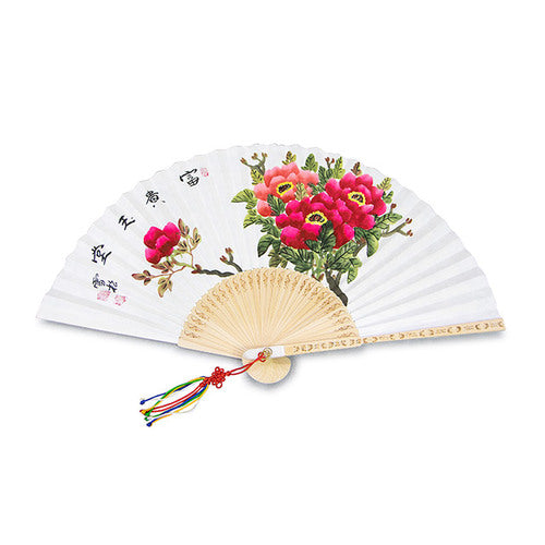 Hanji Traditional Fan — Peony - FN0086