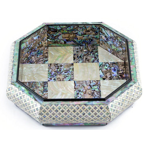 New Seven Treasures Motif (Diamond) Pattern 4-fold Knob Straight Octagonal Multi-Purpose Box - by Park In-ho