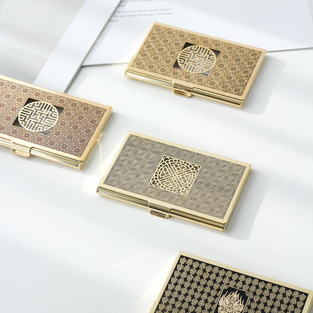 Premium Metal Glossy Gold Business Card Case
