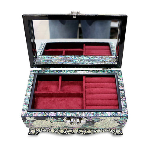 Hydrangea 2-Tier Left Jewelry Box (Black)- by Park In-ho