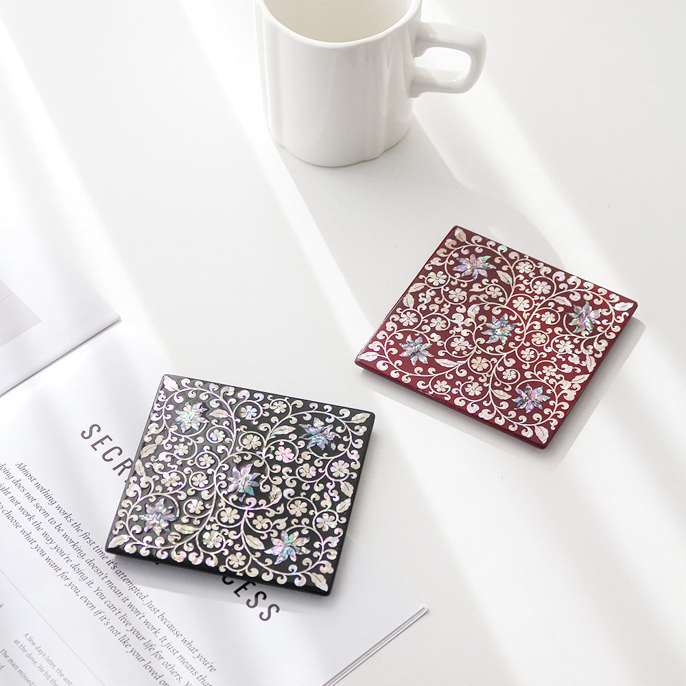 Najeonchilgi Square Mother of Pearl Coaster (Arabesque)