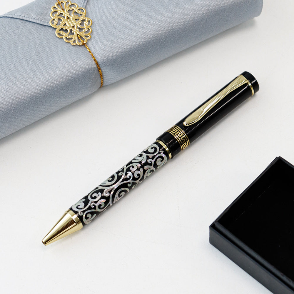 Najeonchilgi Lattice Arabesque Mother of Pearl Pen Black (Lower Inlay)