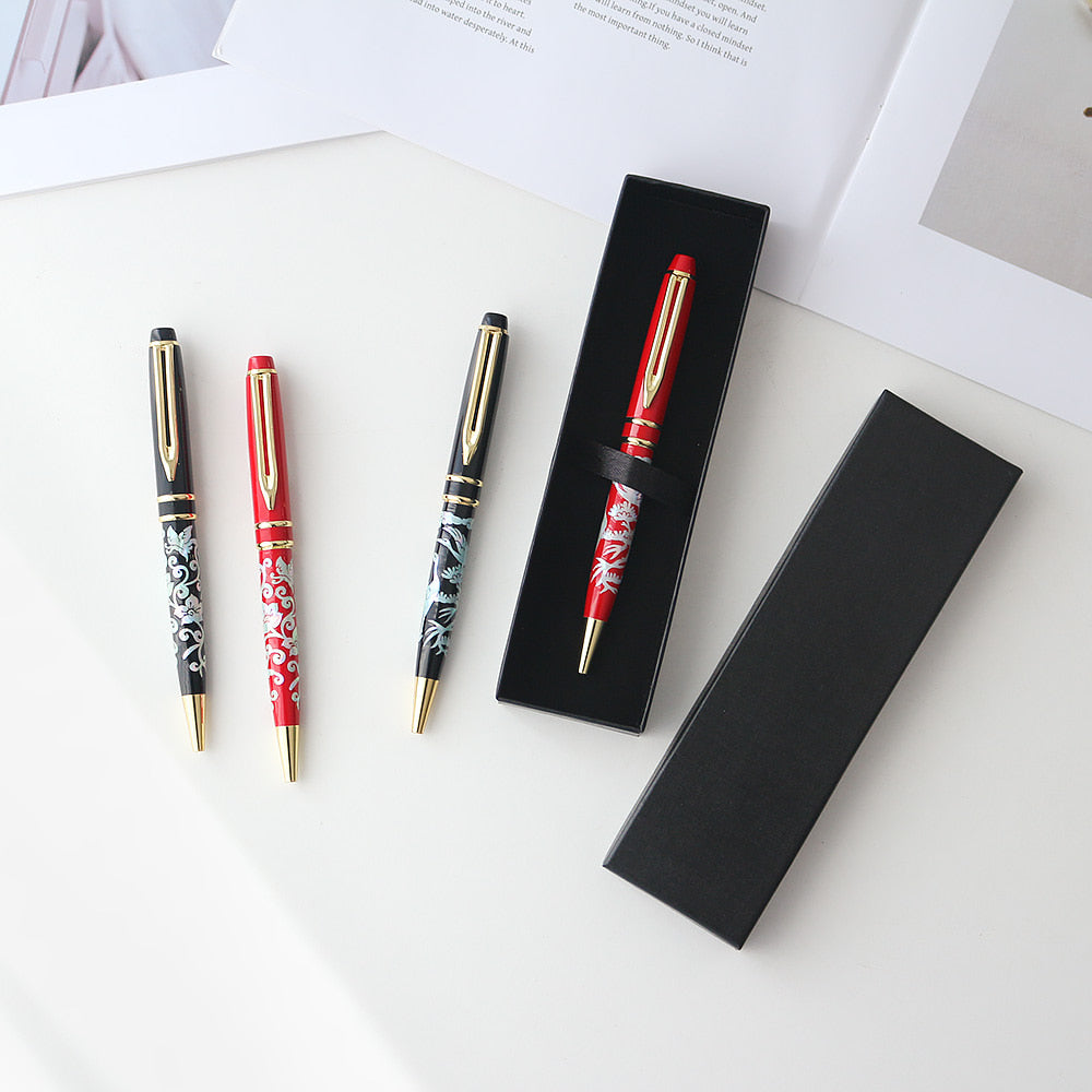 Najeonchilgi Pine & Crane Plum & Butterfly Mother of Pearl Pen