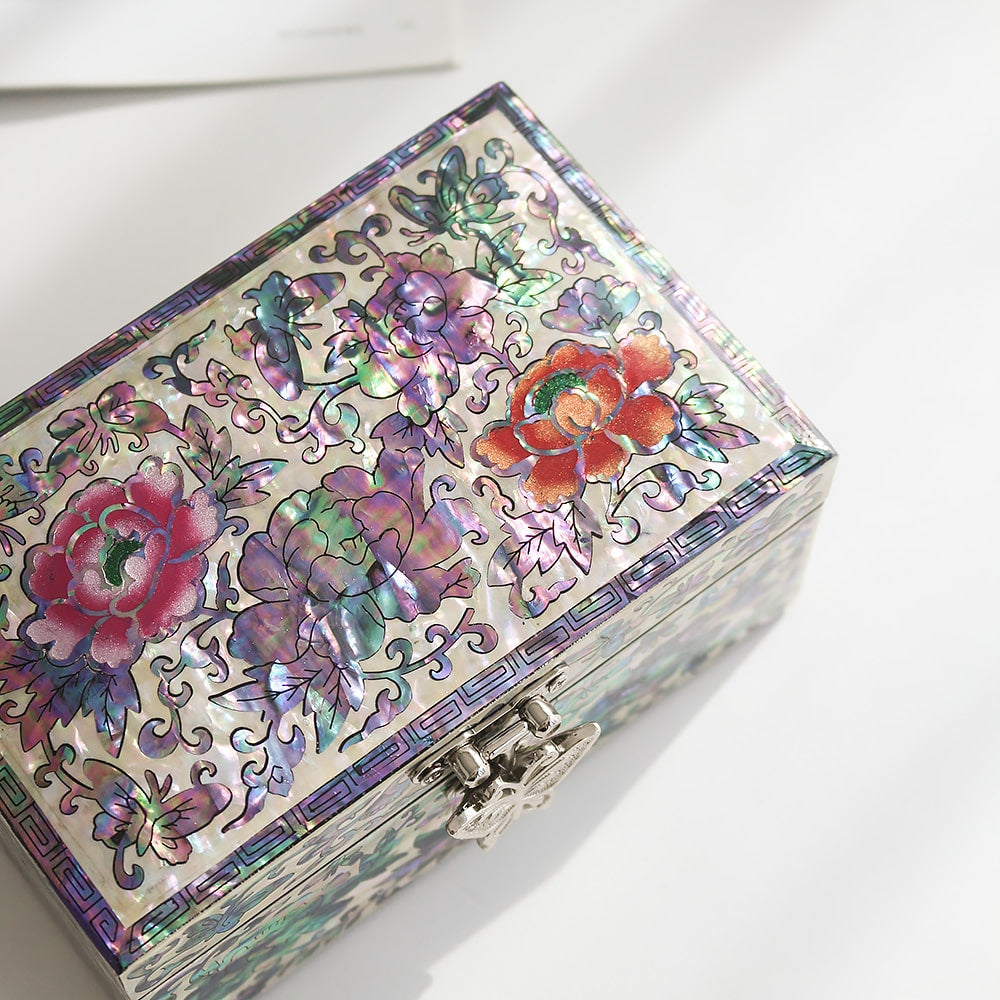 Najeonchilgi Painted Mini Mother of Pearl Jewelry Box 13., 5 cm