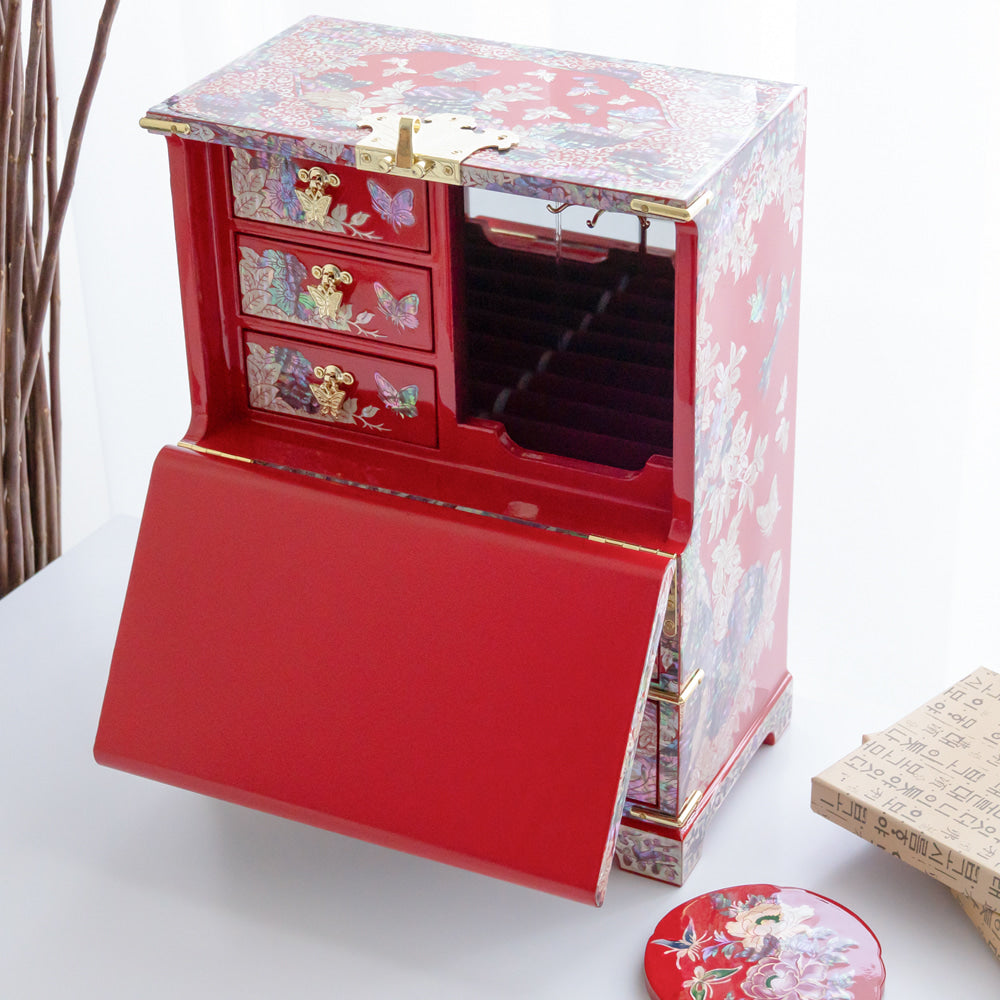 Peacock Bandaji Drawer Najeonchilgi Jewelry Chest, Extra Large by Jang Tae-bok