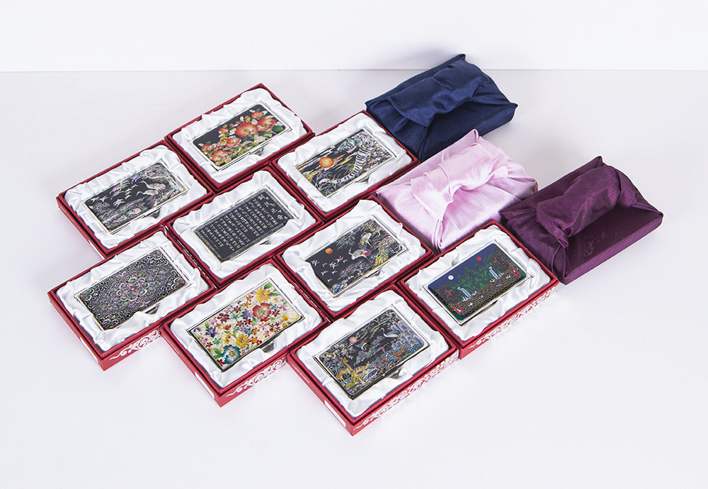 Large Najeon Chilgi Mother of Pearl Business Card Case — Dragon - OF0082