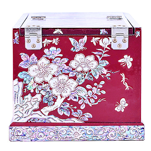 Peony 2-TierDrawer VanityJewelry Box (Red) Large