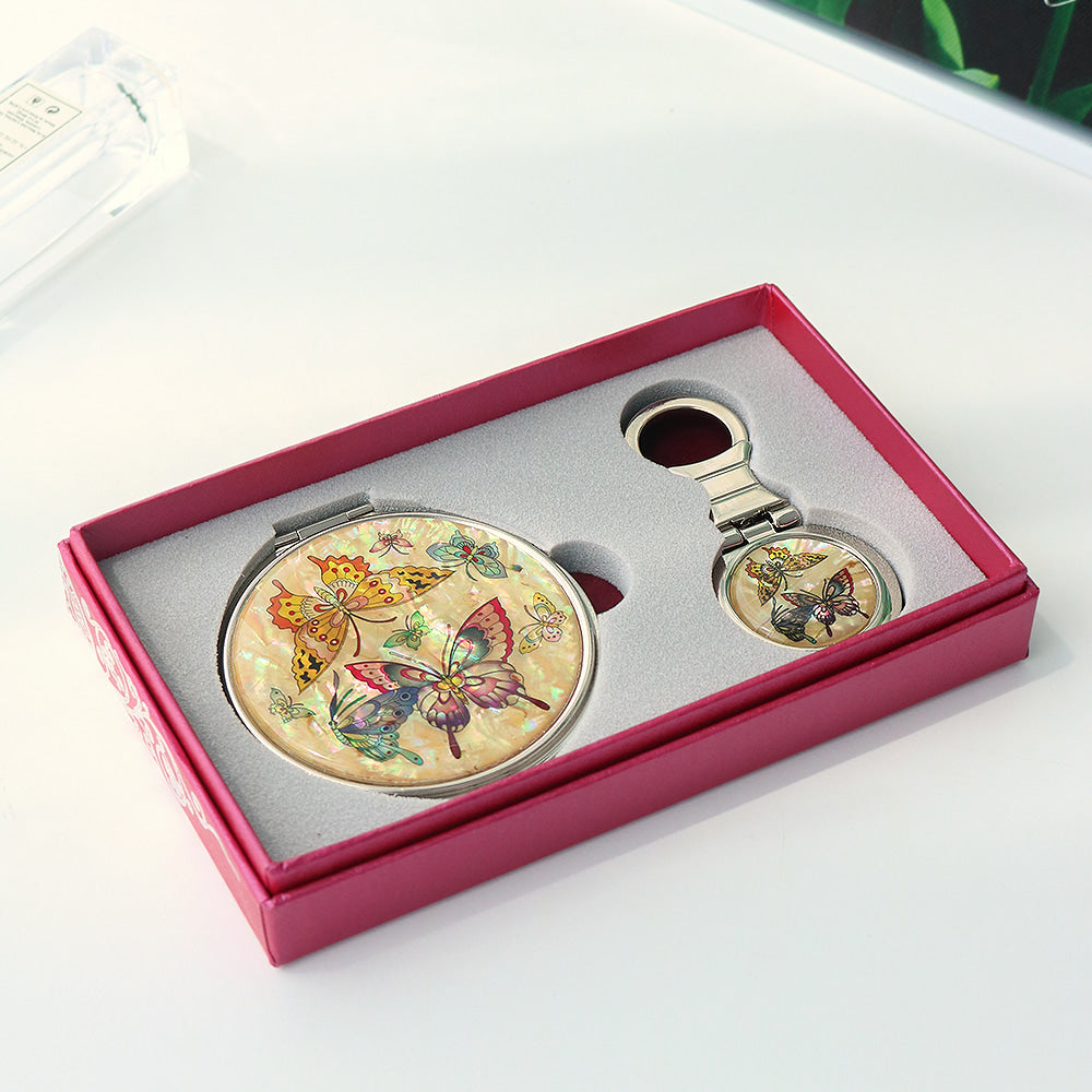 2-Piece Set: Najeon Hand Mirror Keyring Set B