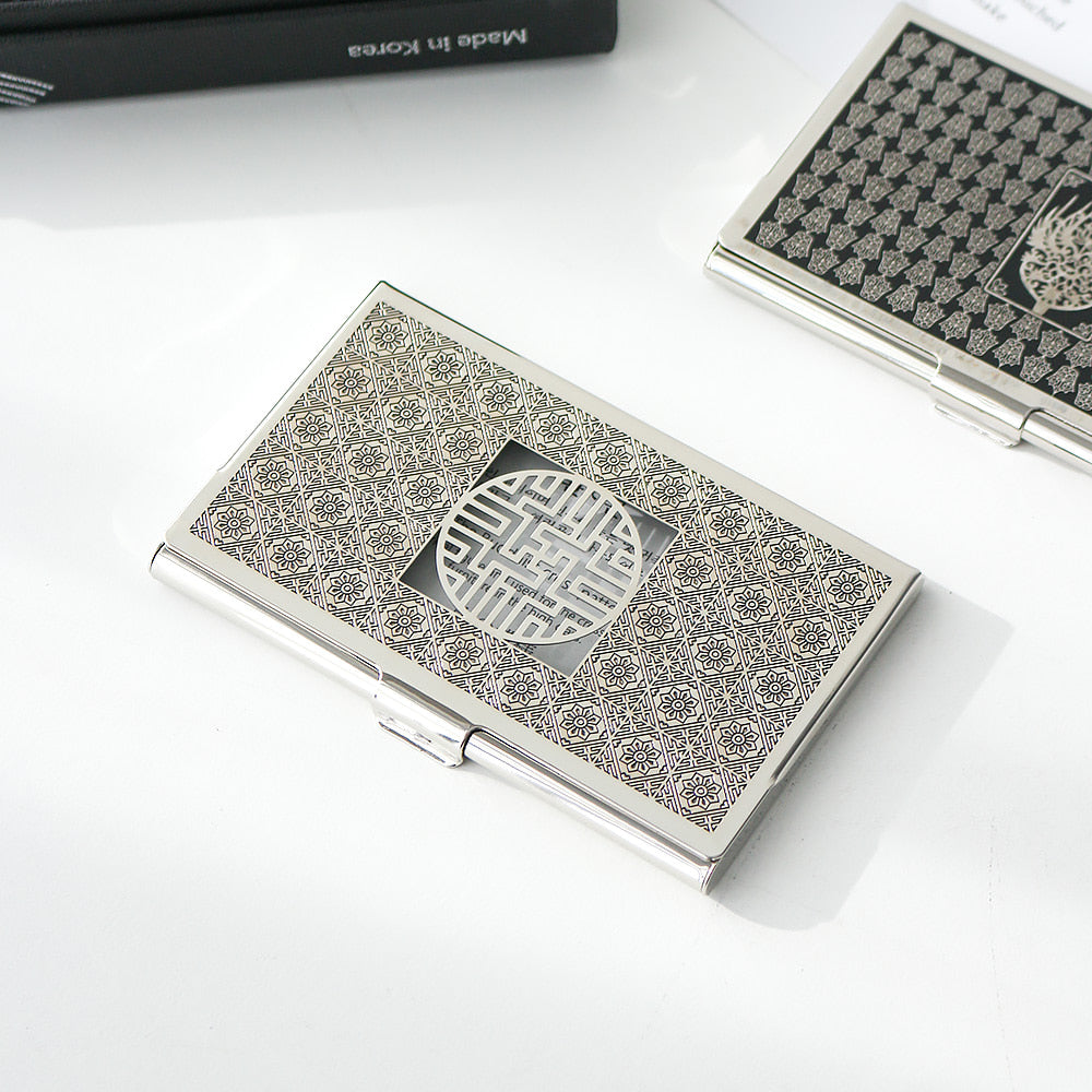 Premium Metal Glossy Silver Business Card Case