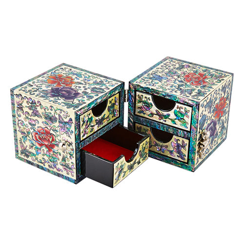 Peony Double LiddedJewelry Box (Small) - Oh Myung - Ho