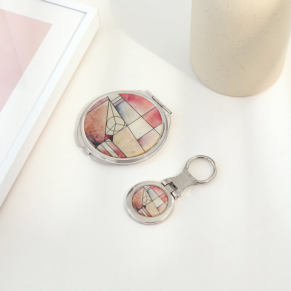 2-Piece Set: Najeon Hand Mirror Keyring Set (Jogakbo Patchwork)