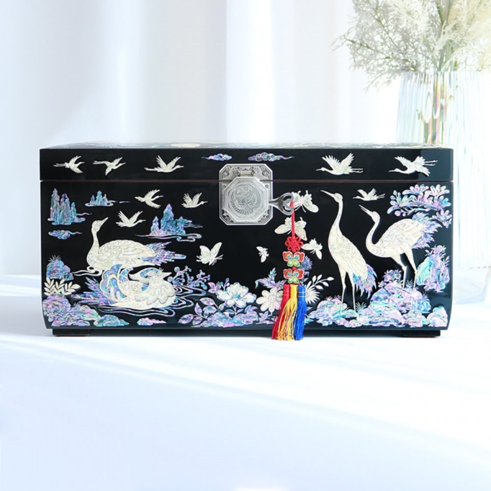 Masterpiece Najeonchilgi Mother of Pearl Peony Wedding Saju Jewelry Box Yedan Wedding Gift Box (Master Artisan Kim Young-man)