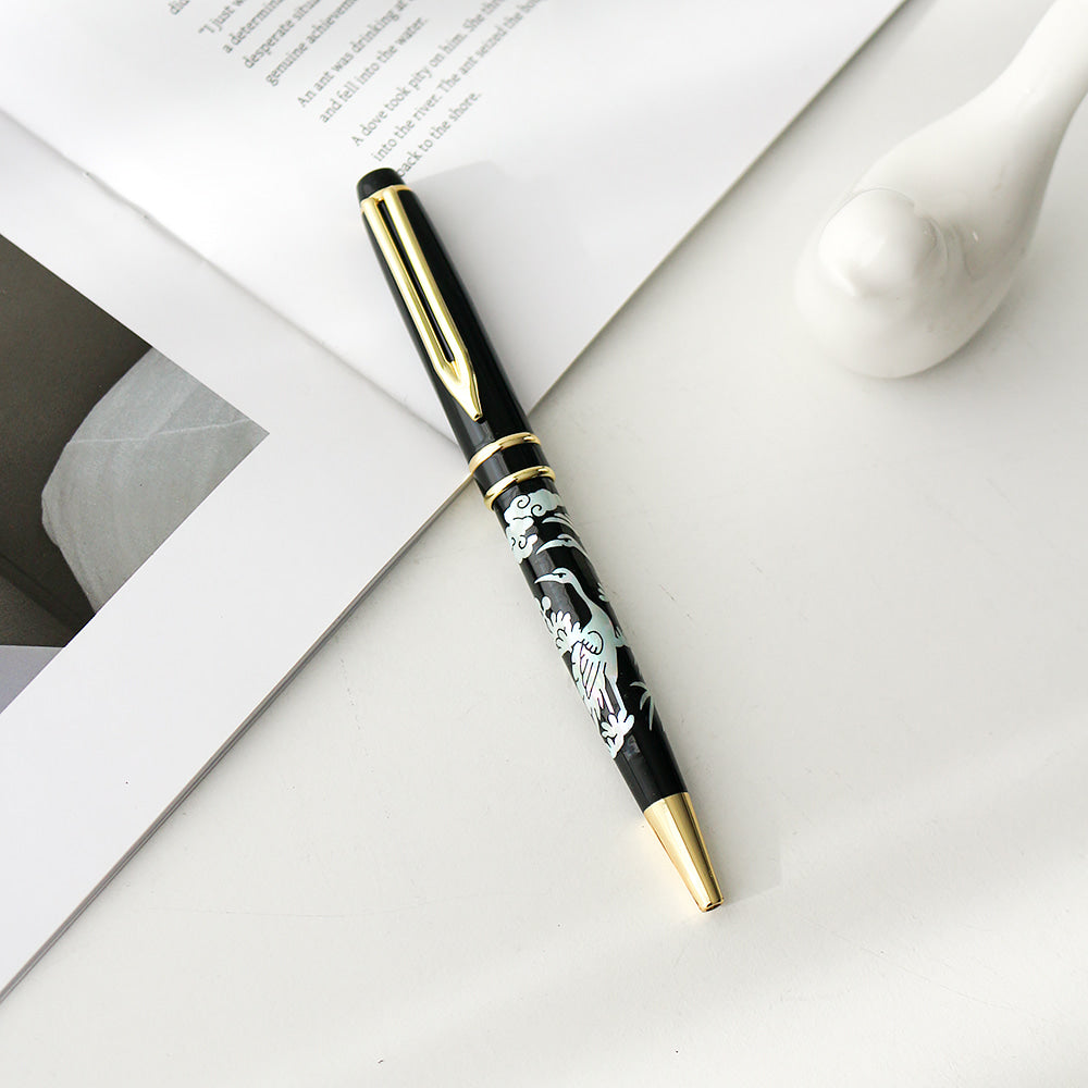 Premium Mother of Pearl Pen (Pine & Crane)