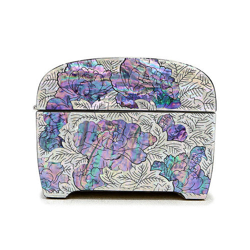 Peony Rounded 2-Tier Najeonchilgi Jewelry Box, Small by Oh Myung-ho