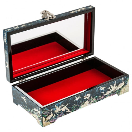 Hanji Crane & Pine 1-Tier LeftJewelry Box (Blue) - Oh Myung - Ho