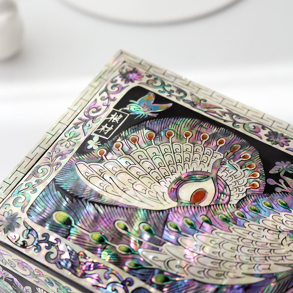 Najeonchilgi Peacock Flower Multi Purpose Jewelry Box (Master Artisan Kim Young-man)