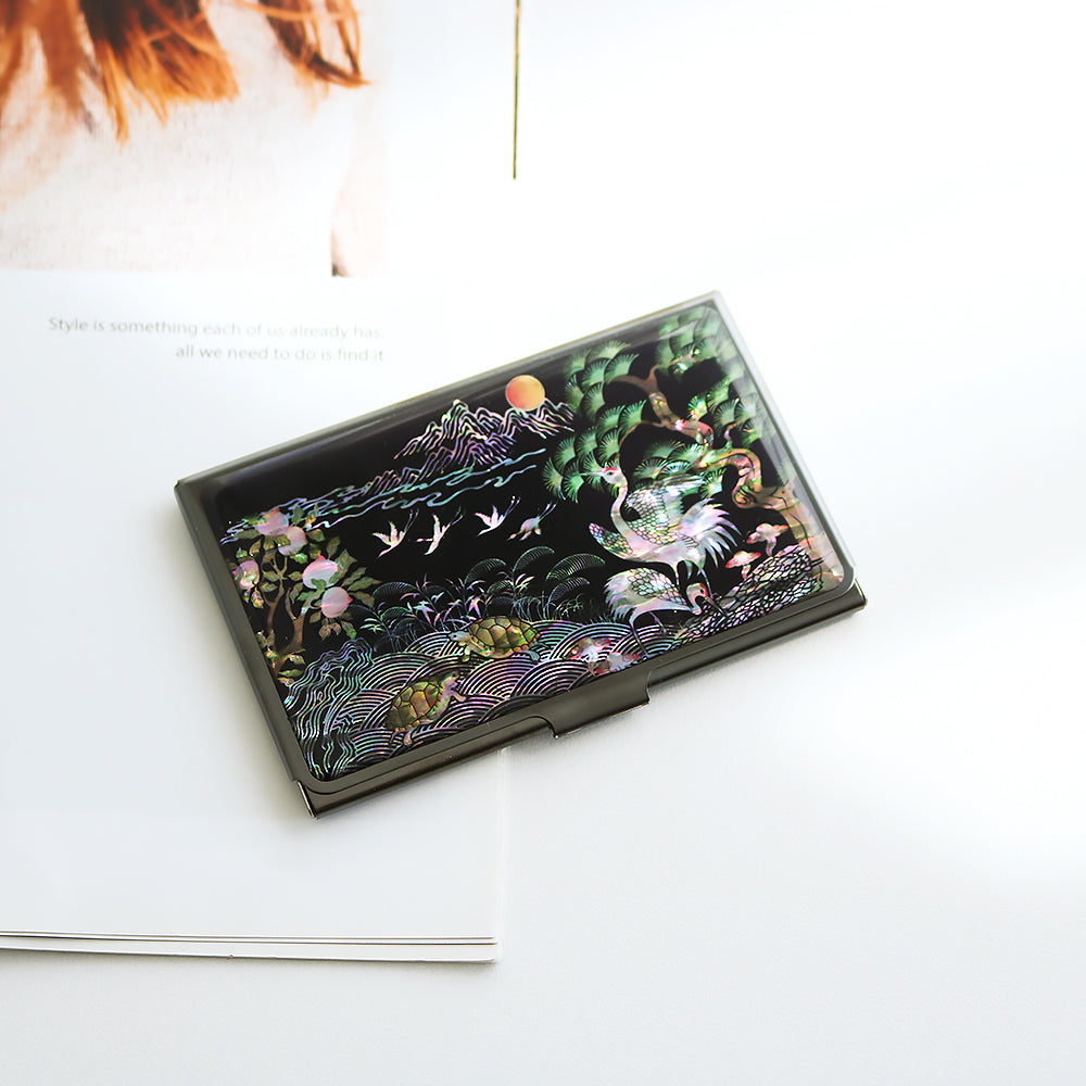 Najeonchilgi Black Mother of Pearl Business Card Case N