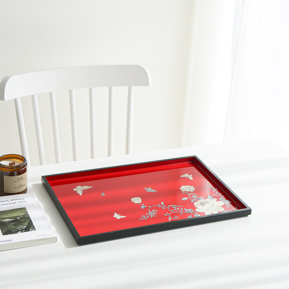 Najeonchilgi Peony of Wealth Mother of Pearl Tray (Large)
