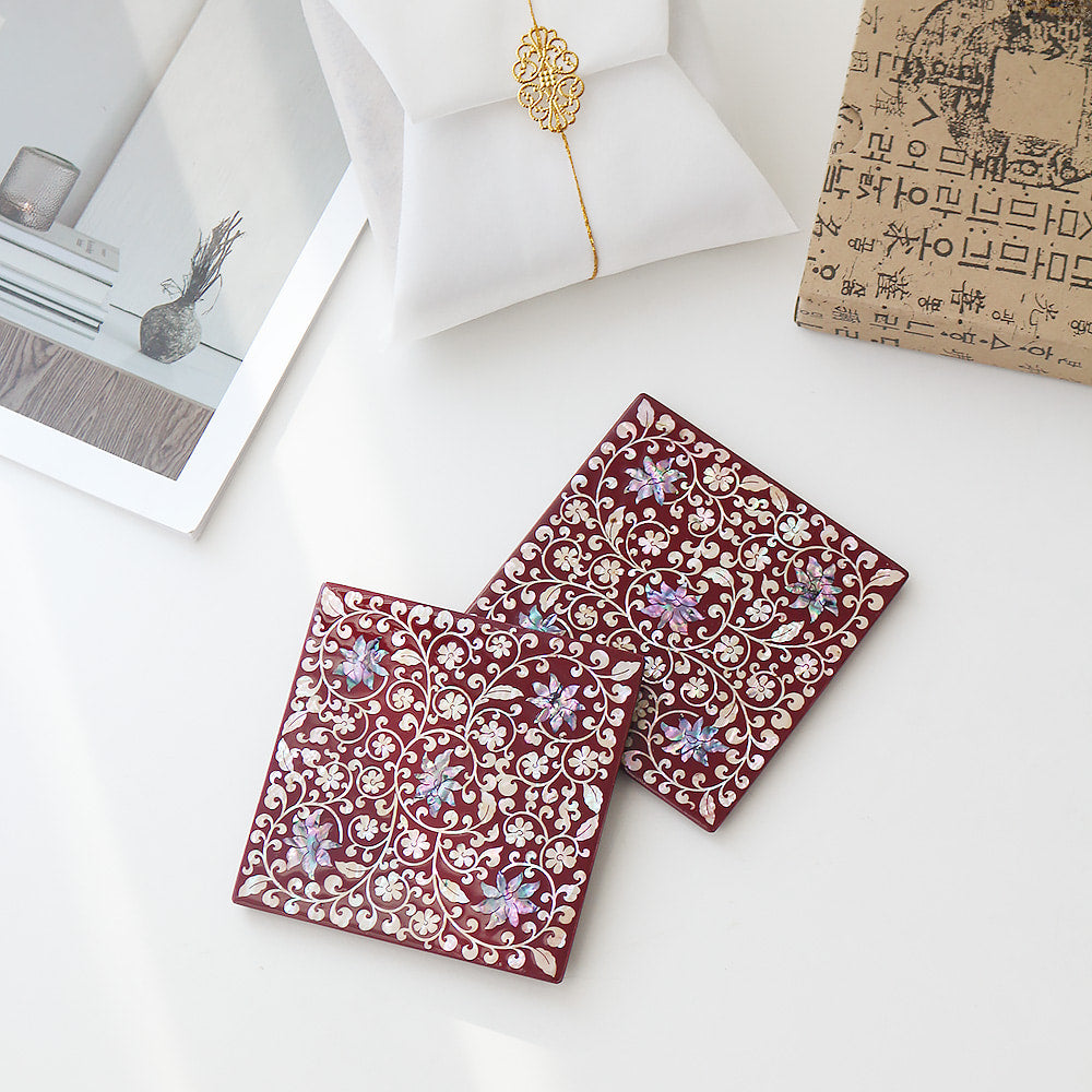 Najeonchilgi Square Mother of Pearl Coaster (Arabesque) 2P