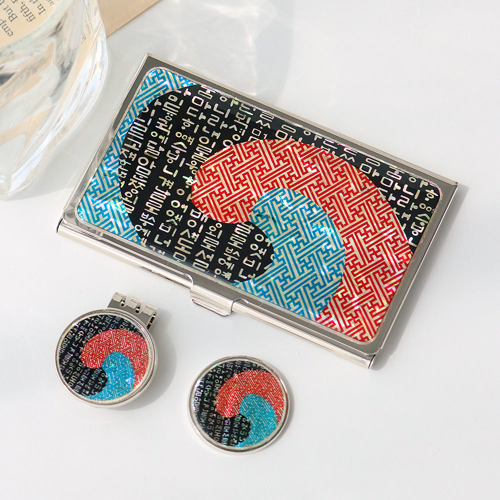 2-Piece Set: Business Card Case Golf Ball Marker K(Hunminjeongeum)