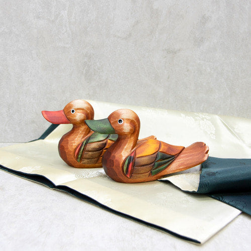 Small Wooden Mandarin Duck - DE0133