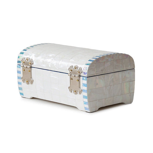 White Pearl Rounded 2-Tier Najeonchilgi Jewelry Box, 18 cm by Park In-ho
