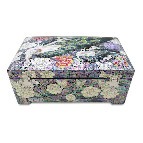 ButterflyPeony Hanji Mother of Pearl Vanity Jewelry Box (Red)