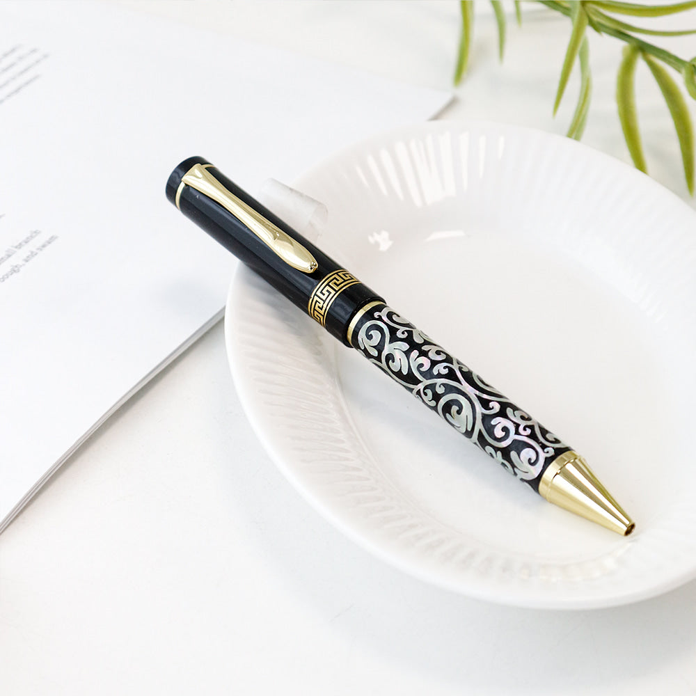 Najeonchilgi Lattice Arabesque Mother of Pearl Pen Black (Lower Inlay)