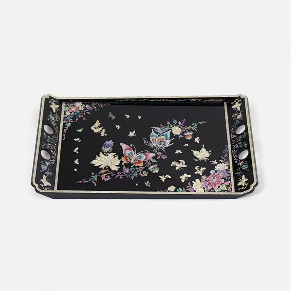 Najeonchilgi Butterfly Handle Mother of Pearl Tray (Medium)