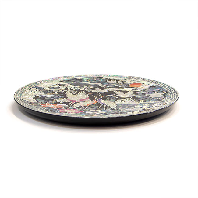 Najeon Chilgi Mother of Pearl Plate & Tray — Pine & Crane by Kim Gil-su - DE0041