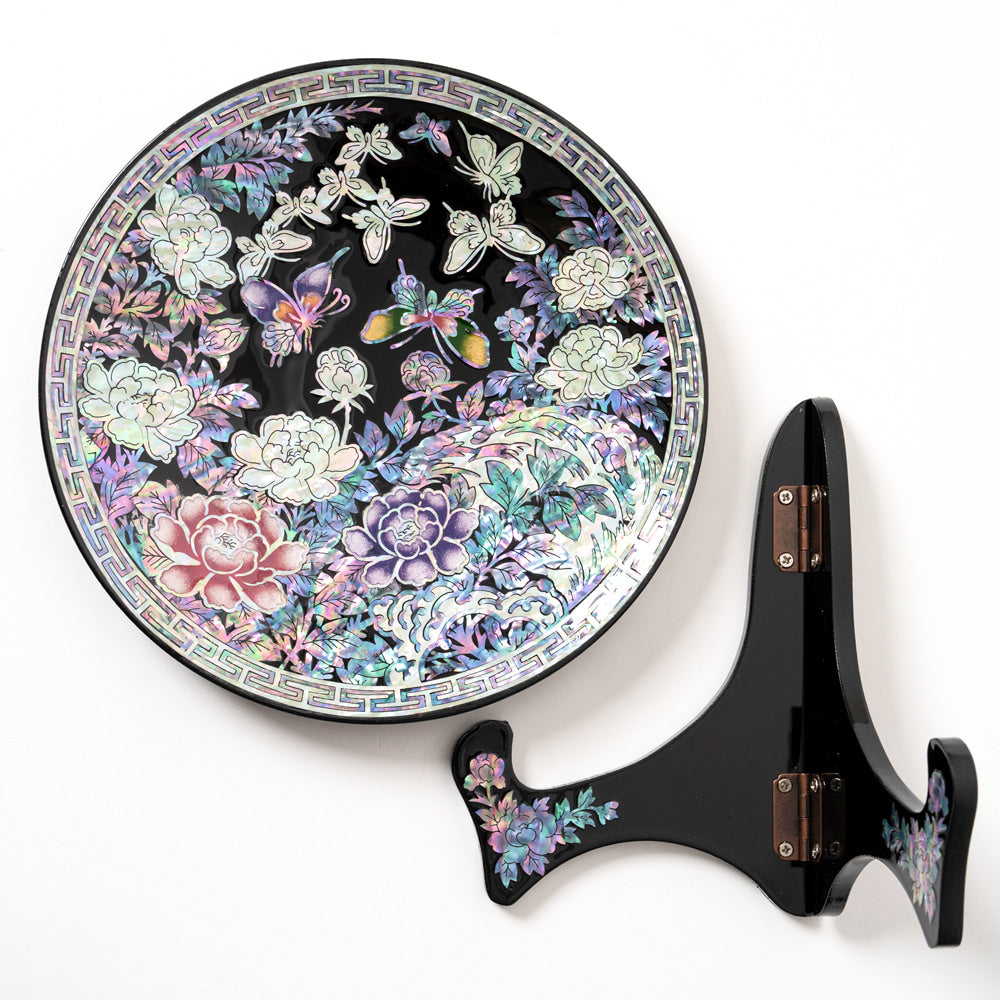 Najeon Chilgi Mother of Pearl Plate & Tray — Peony - DE0058