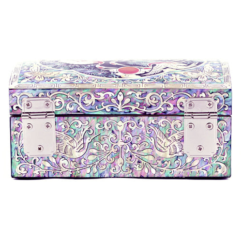 해RedBox Crane & Pine Cloud Pattern Border 1-Tier Jewelry Box (Black) Medium - Oh Myung - Ho
