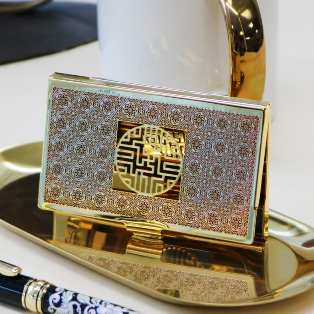 Premium Metal Glossy Gold Business Card Case