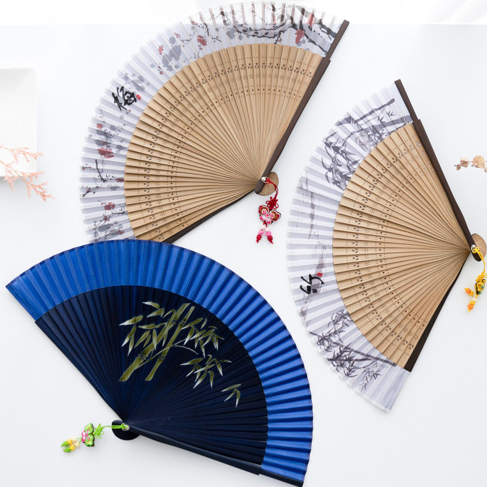 Large Silk & Ramie Hand Fan - FN0001