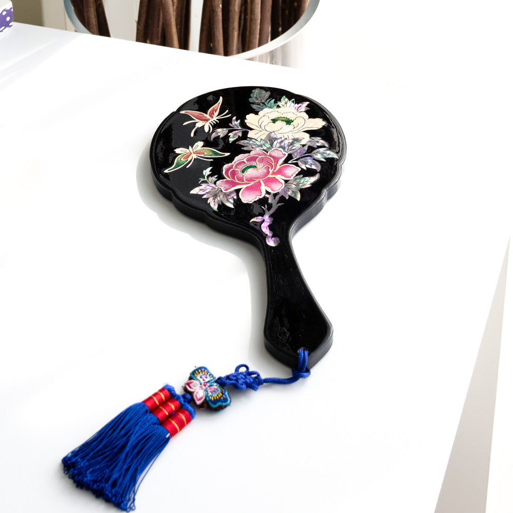 Najeon Chilgi Hand Mirror & Medicine Case — Peony - LV0006