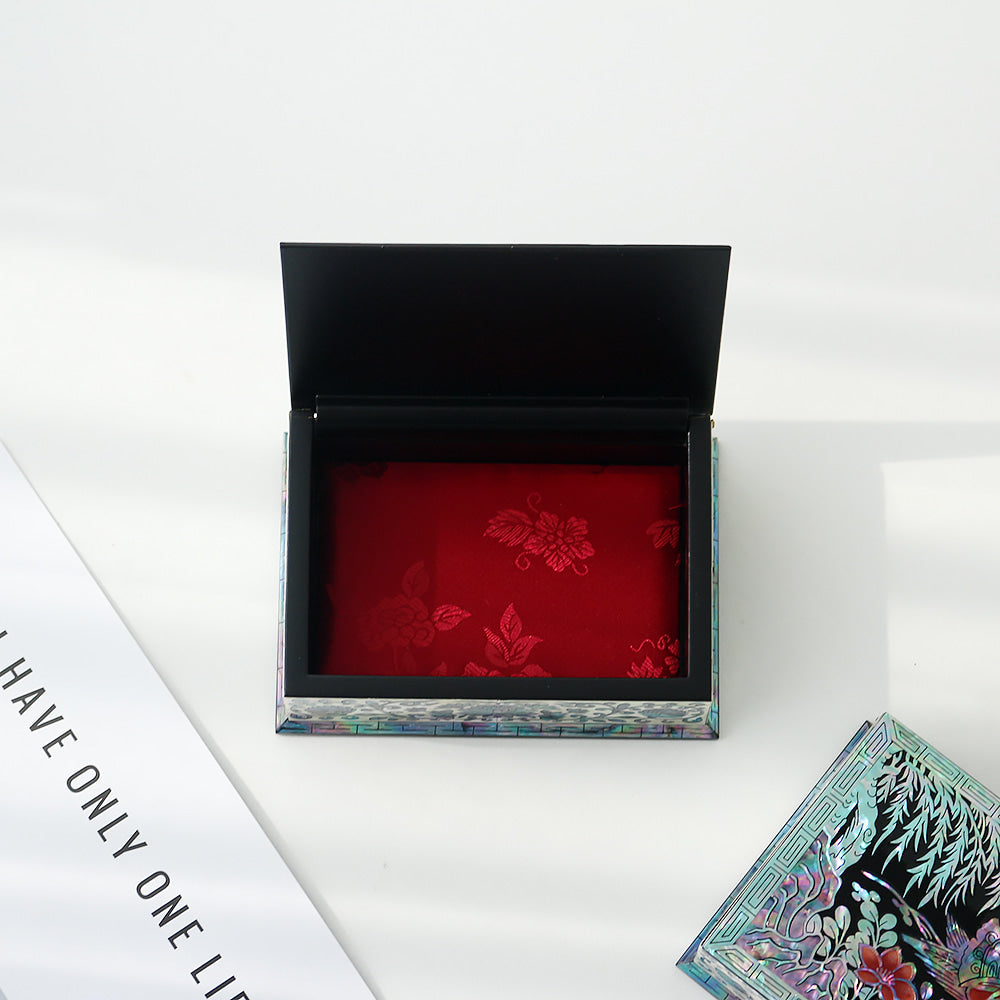 Najeonchilgi Mandarin Duck Auto-Open Mother of Pearl Pen Case Business Card Case