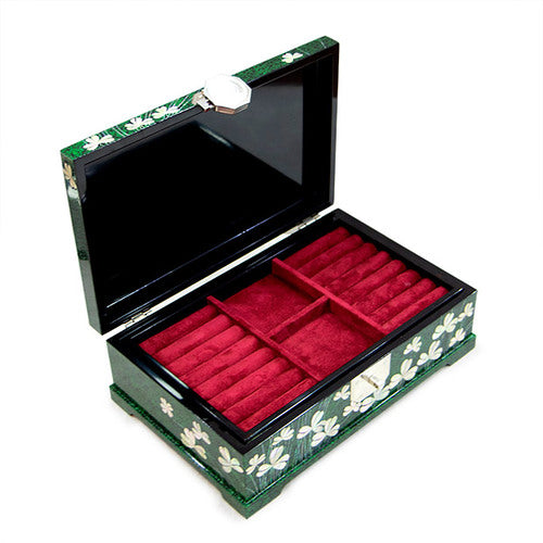 Premium Najeonchilgi lacquerware Vanity Mother of Pearl Jewelry Box Crane & Pine Pattern