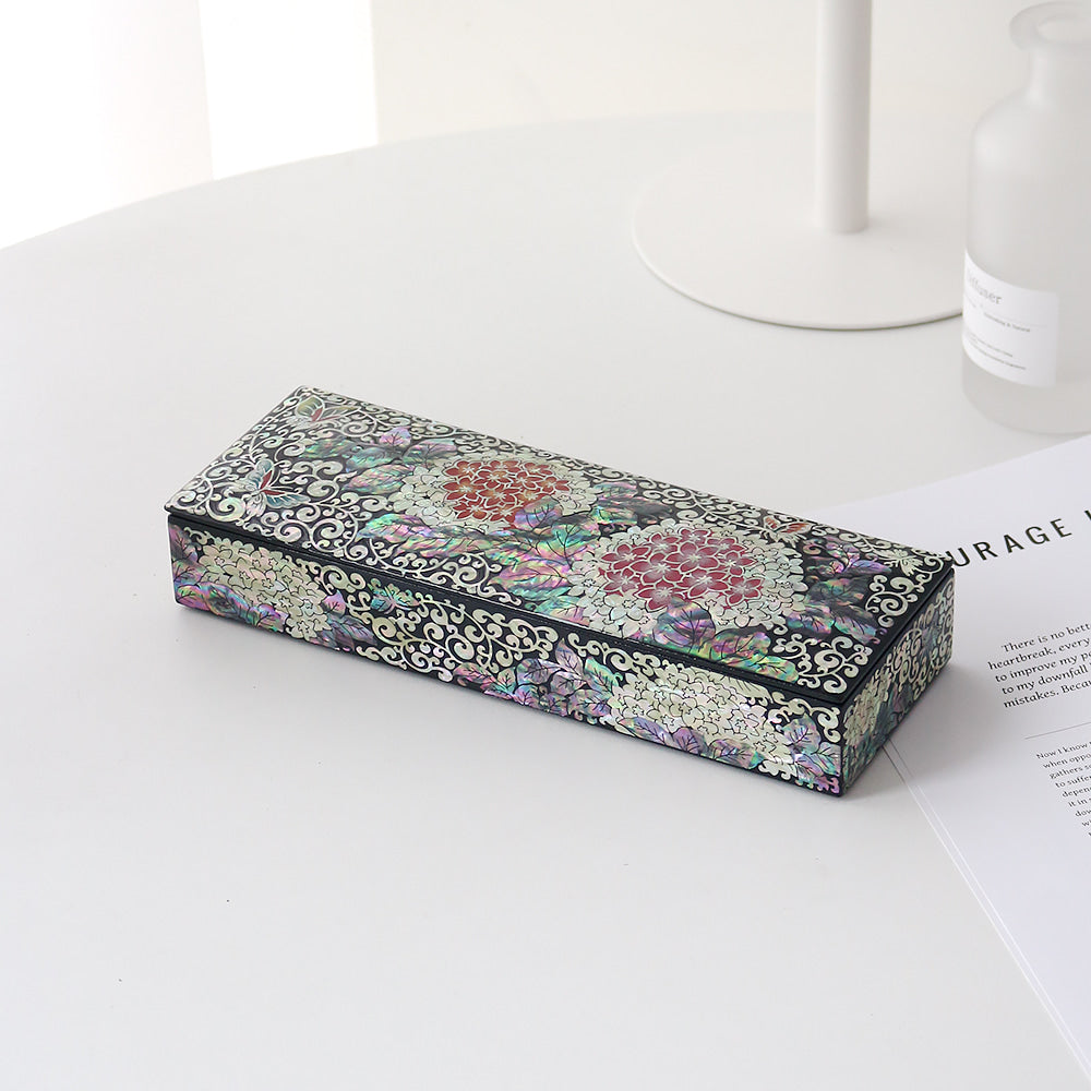 2-Piece Set: Premium Najeon Hydrangea Business Card Pen Case Set (Master Artisan Jang Tae-bok)