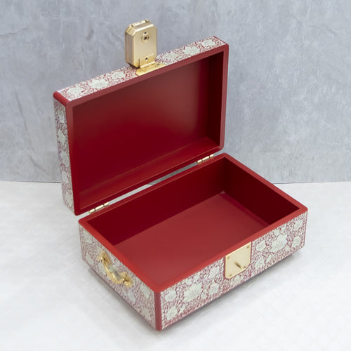 Crane & Pine 4-Tier Embroidered Drawer Roof Tile Jewelry Box (Black, Red) 大- by Kim Young-man
