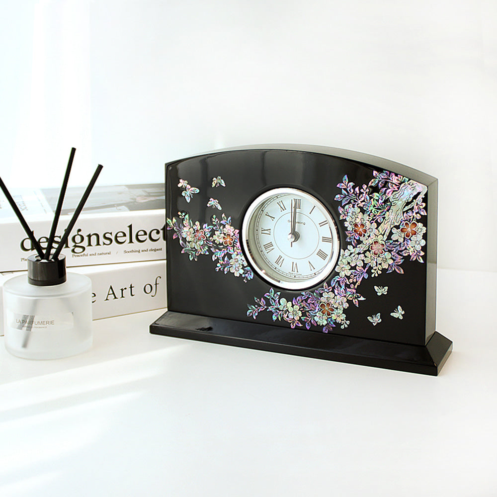 Najeonchilgi Plum Blossom Desk Dragon Mother of Pearl Clock