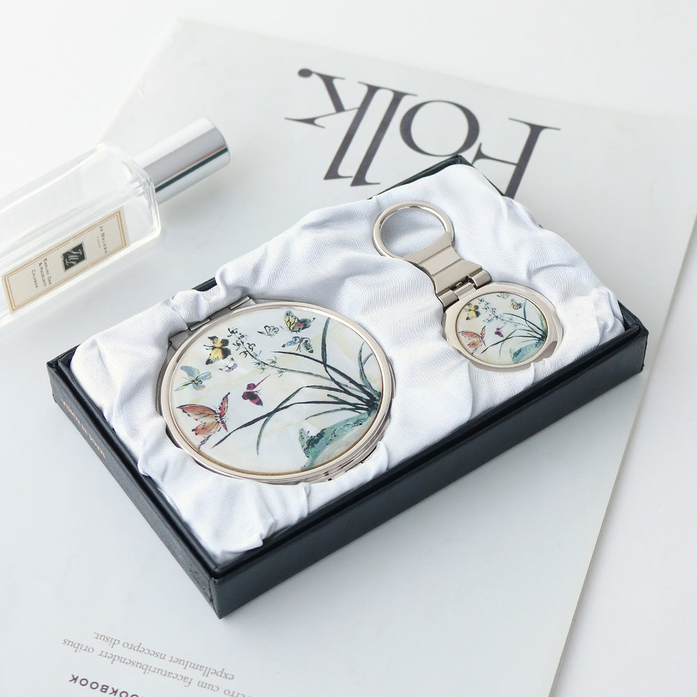 2-Piece Set: Najeon Hand Mirror Keyring Set A