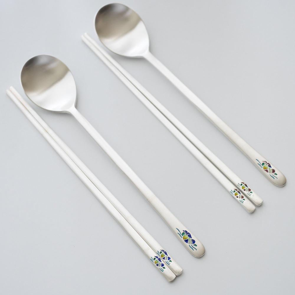 Spoon & Chopstick Set — Pine & Crane - LV0070