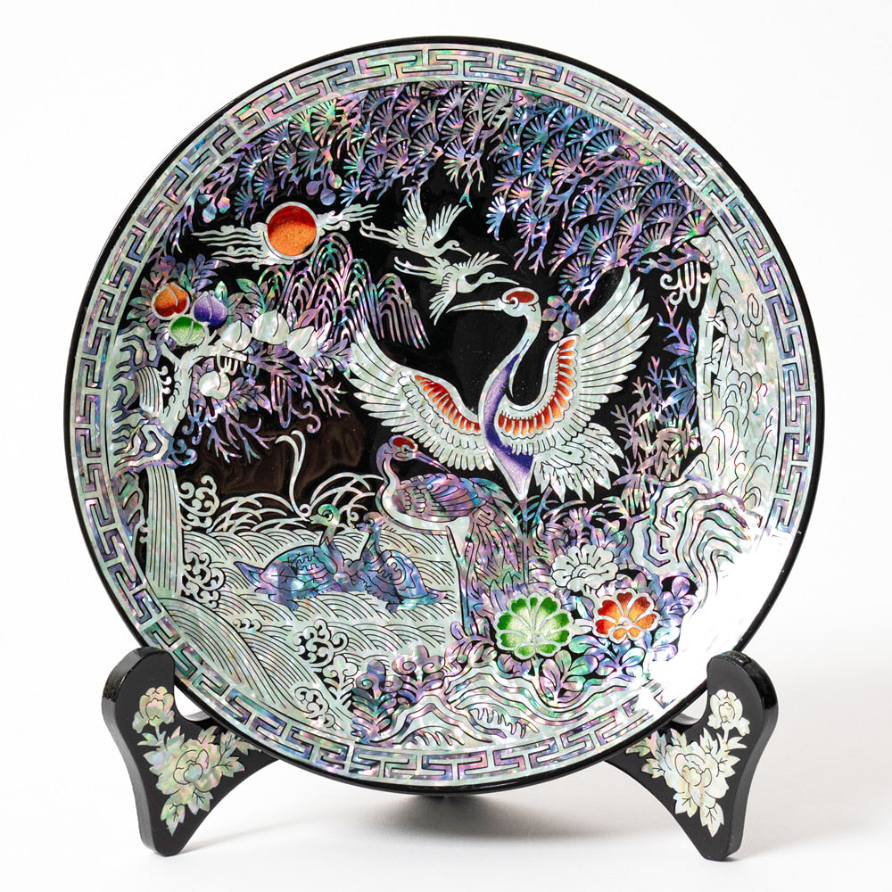 Najeon Chilgi Mother of Pearl Plate & Tray — Pine & Crane - DE0038
