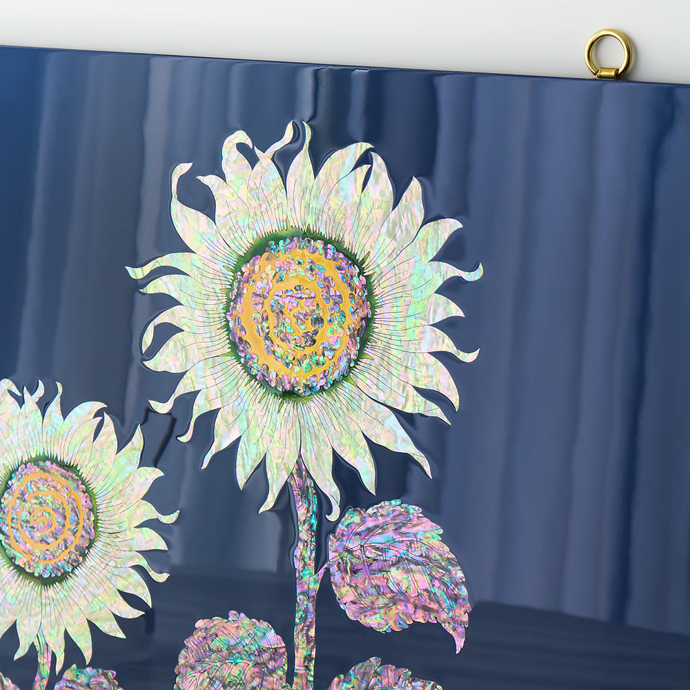 Najeonchilgi Sunflower Wall Mounted Mother of Pearl Frame (Blue)