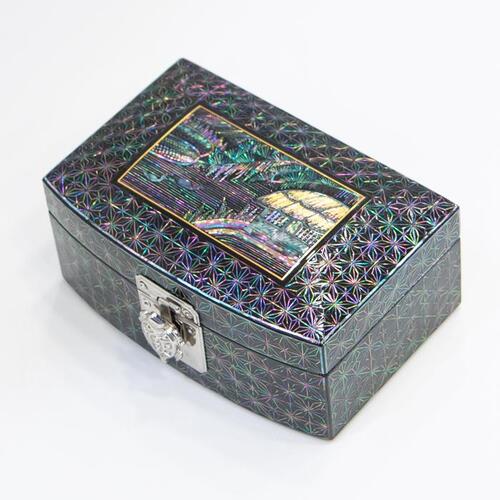 Premium Najeon Kkeun-eum Inlay Traditional Jewelry Box (Master Artisan Jang Tae - Bok) Mother of Pearl Jewelry Box